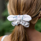Pima Bow Scrunchie in Garden Windowpane by Iver & Isla
