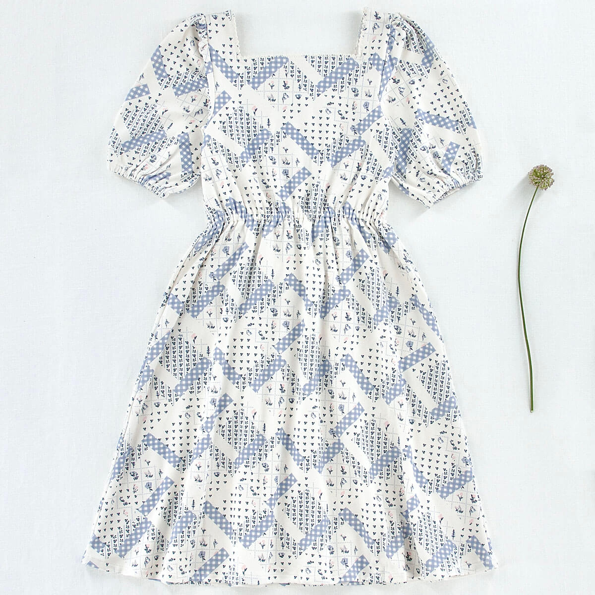 Pima Picnic Dress in Patchwork by Iver & Isla Junior Edition Pima Picnic Dress in Patchwork by Iver & Isla Junior Edition