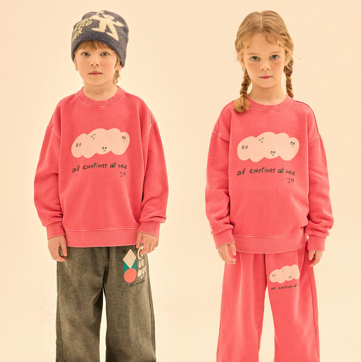 Cloud Pigment Sweatshirt in Red by Jelly Mallow