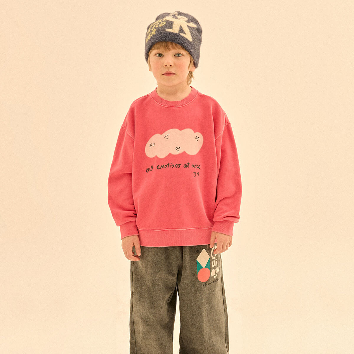 Cloud Pigment Sweatshirt in Red by Jelly Mallow