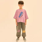 Color Block Washed Aladdin Pants in Charcoal by Jelly Mallow