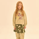 Flower Sweatshirt in Light Khaki by Jelly Mallow