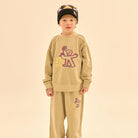 Flower Sweatshirt in Light Khaki by Jelly Mallow