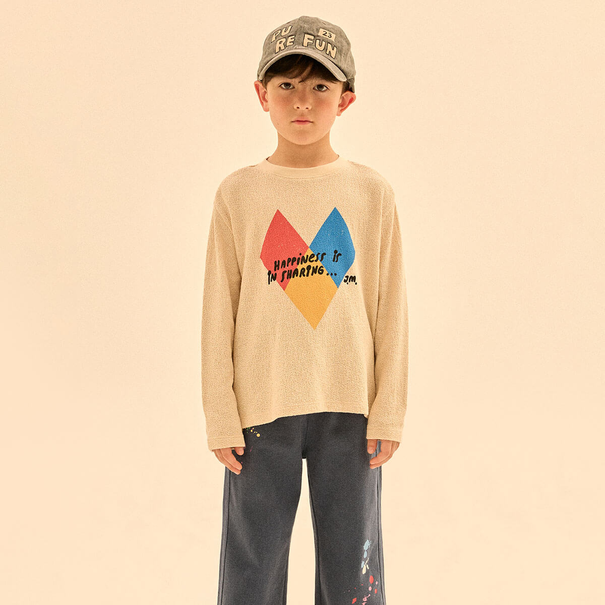Happiness Knit Long Sleeve T Shirt in Cream by Jelly Mallow