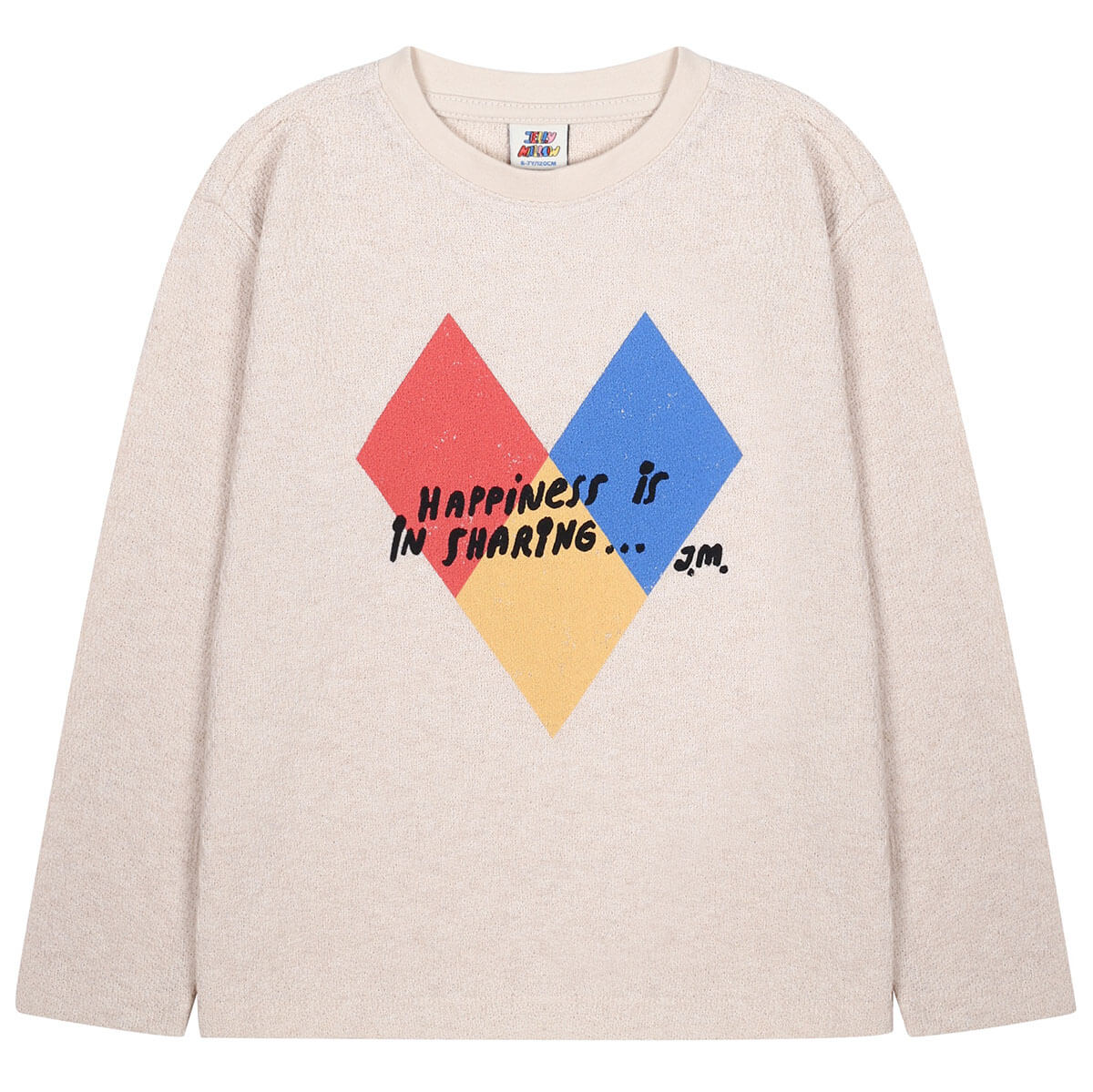 Happiness Knit Long Sleeve T Shirt in Cream by Jelly Mallow