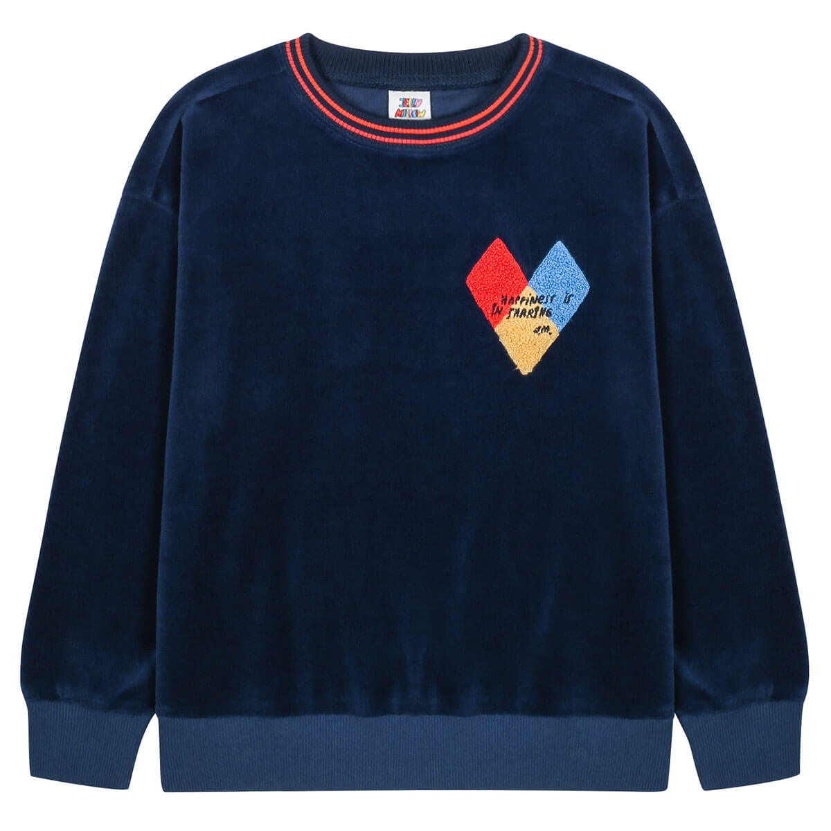 Happiness Velour Sweatshirt in Navy by Jelly Mallow
