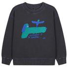 Happy Buddy Pigment Sweatshirt in Charcoal by Jelly Mallow