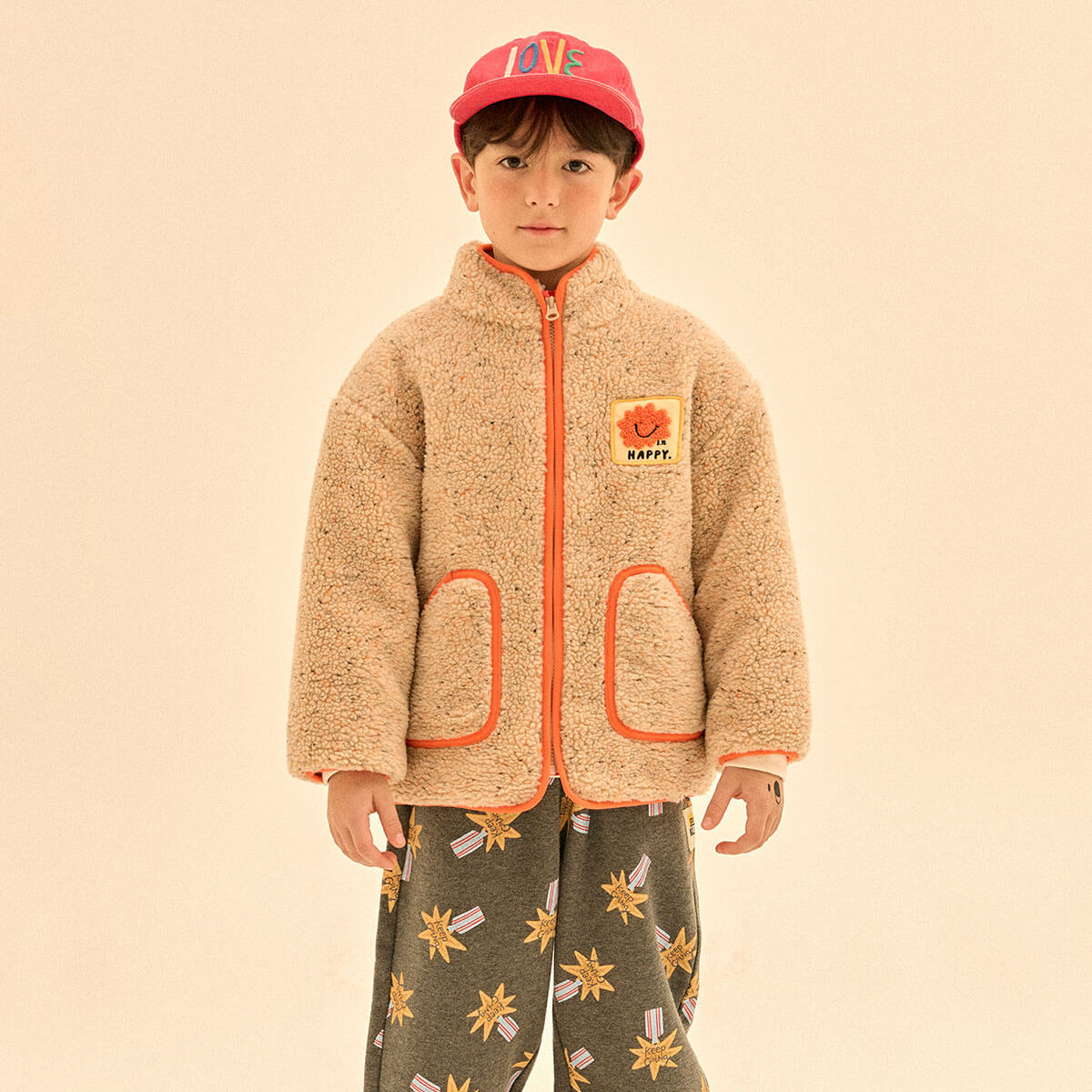 Happy Dumble Fur Jacket in Beige by Jelly Mallow