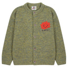 Happy Two Tone Knit Cardigan in Olive by Jelly Mallow