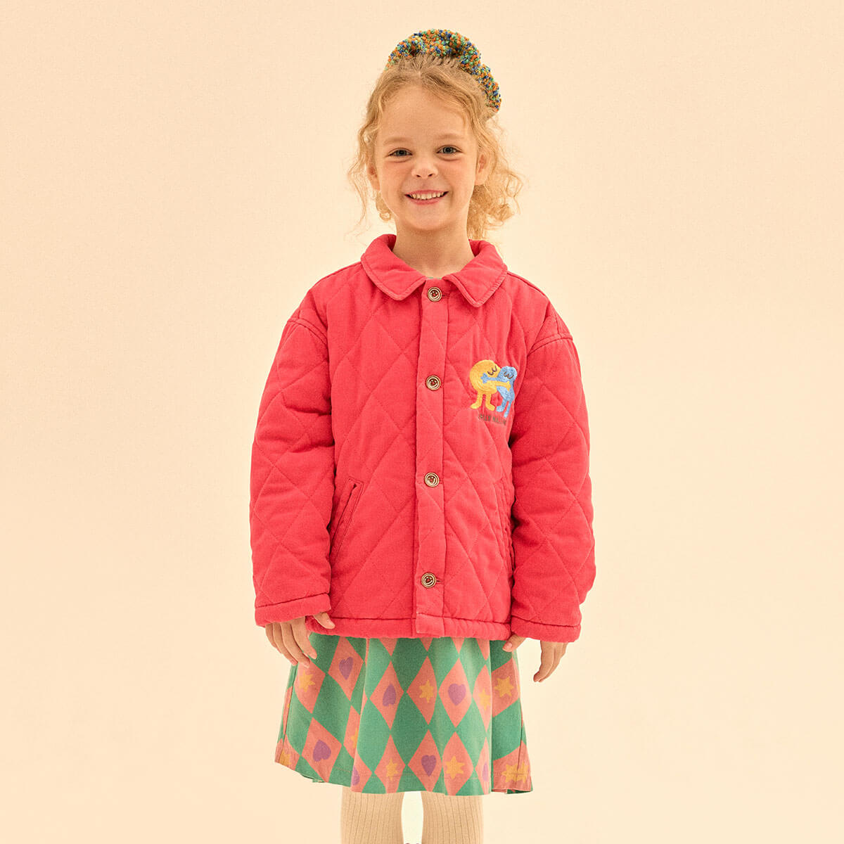 Hug Me Padded Jacket in Red by Jelly Mallow