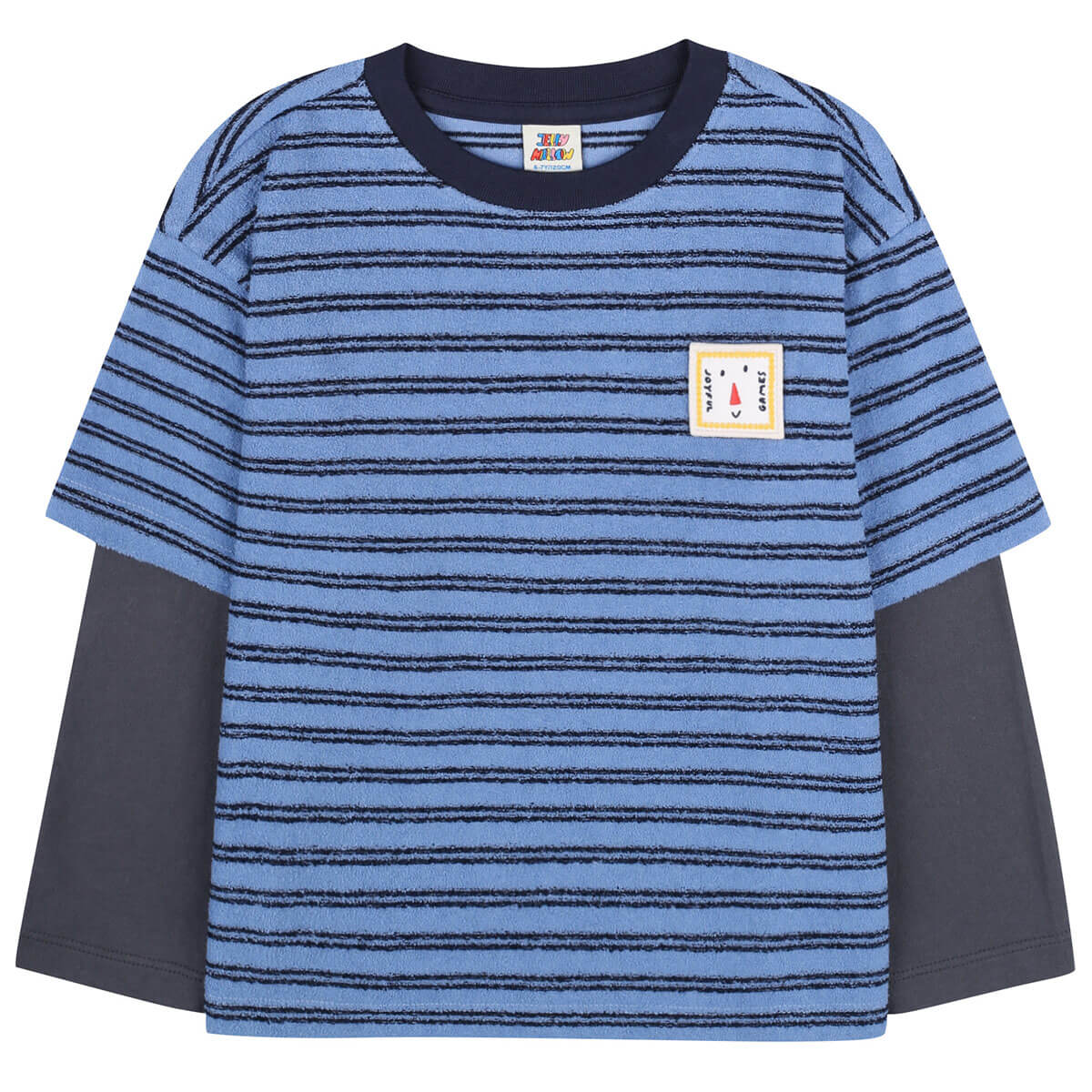 Joyful Stripe Layered T Shirt in Blue by Jelly Mallow