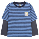 Joyful Stripe Layered T Shirt in Blue by Jelly Mallow
