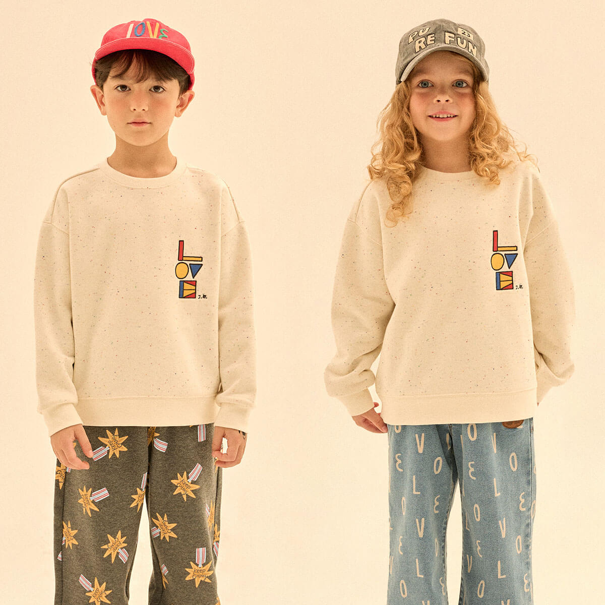 Love Block Sweatshirt in Ivory by Jelly Mallow