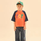 Pop Raglan T Shirt in Orange by Jelly Mallow
