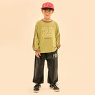 Pop Velvet Aladdin Pants in Charcoal by Jelly Mallow