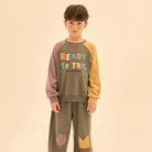 Ready Washed Color Block Sweatshirt in Charcoal by Jelly Mallow