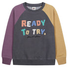 Ready Washed Color Block Sweatshirt in Charcoal by Jelly Mallow