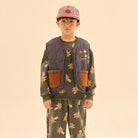 Star Color Block Reversible Gilet in Navy by Jelly Mallow