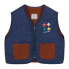 Star Color Block Reversible Gilet in Navy by Jelly Mallow