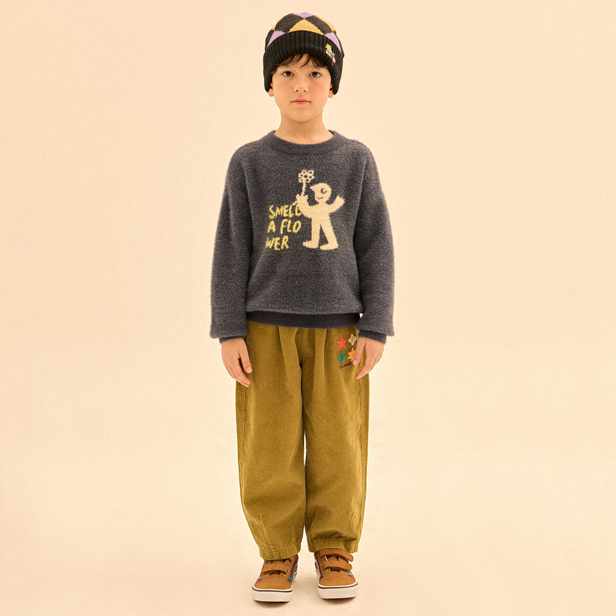 Star Corduroy Pants in Olive by Jelly Mallow