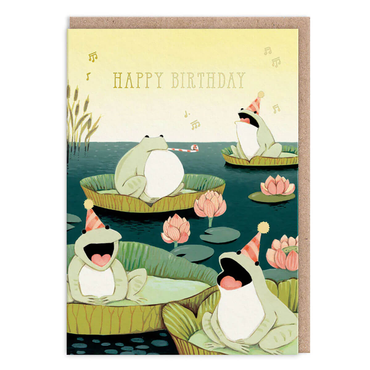 Singing Frogs Birthday Greetings Card by Joo Joo Paper
