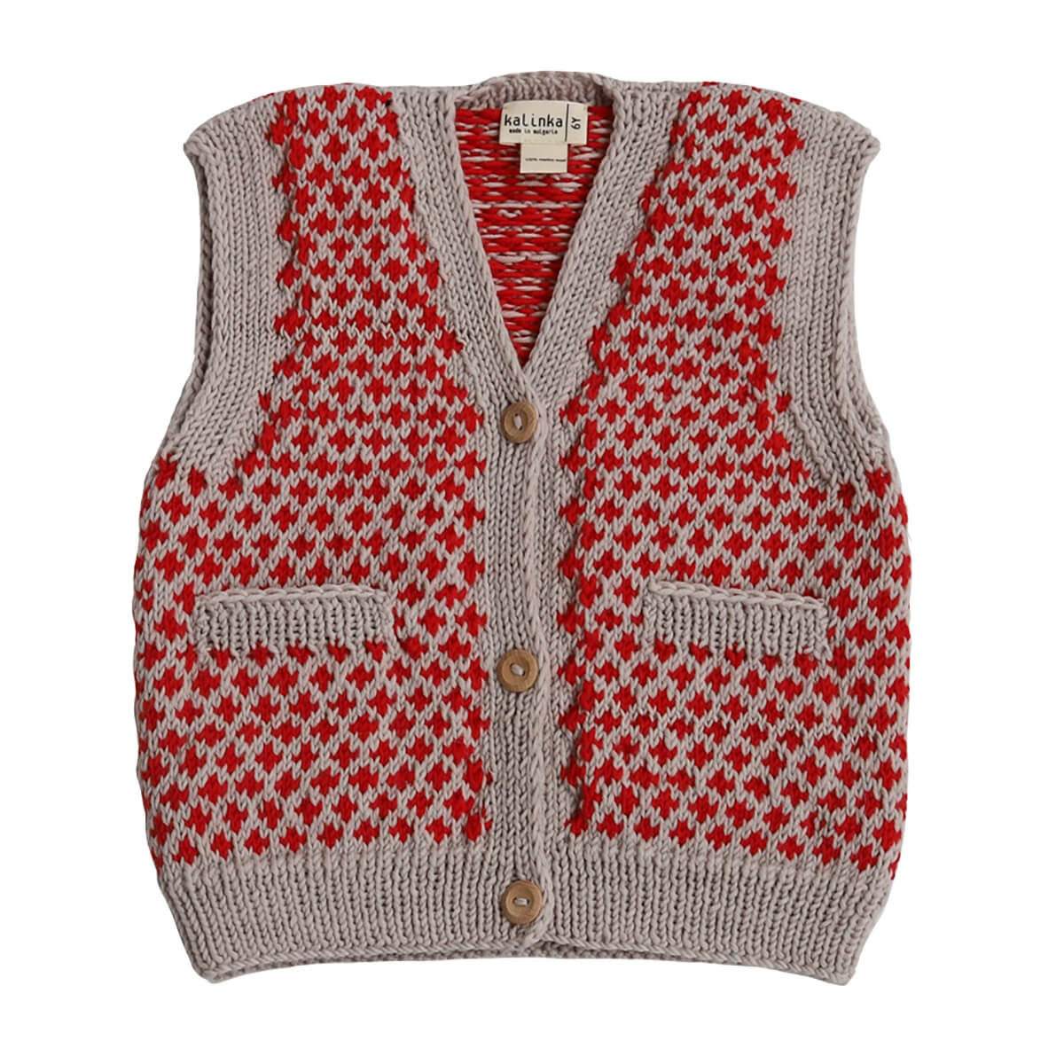 トップス kalinka crochet vest 2-4y Edmund Vest in Moonstone / Poppy by Kalinka – Junior Edition