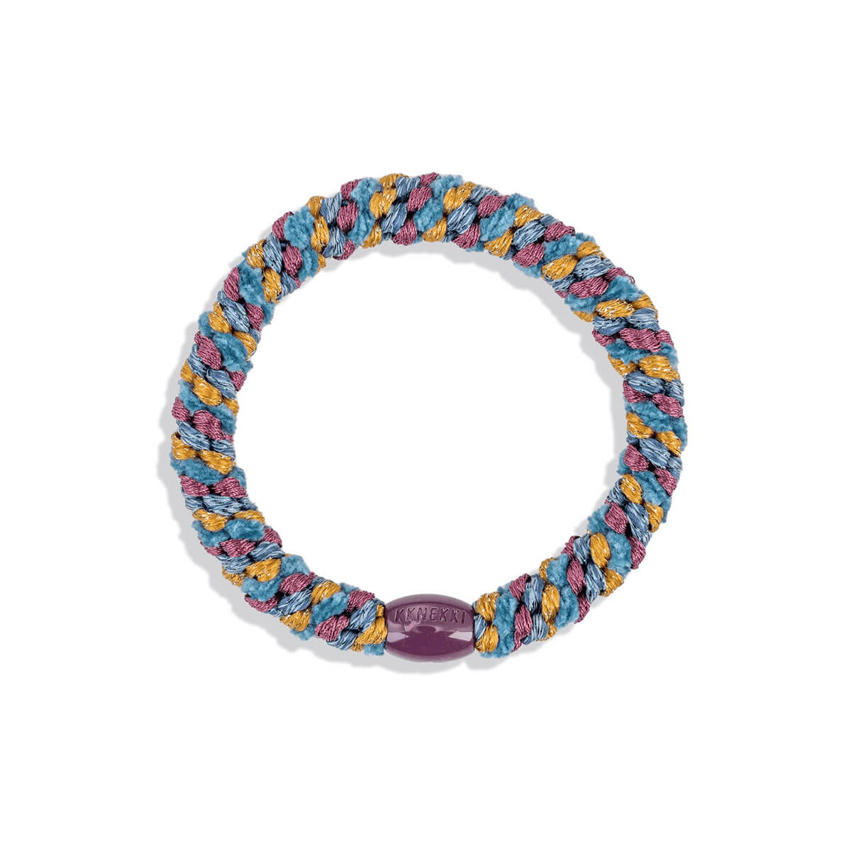 Kknekki Snag Free Hair Band in Electric Blue Curry Glitter Mix by Bon Dep