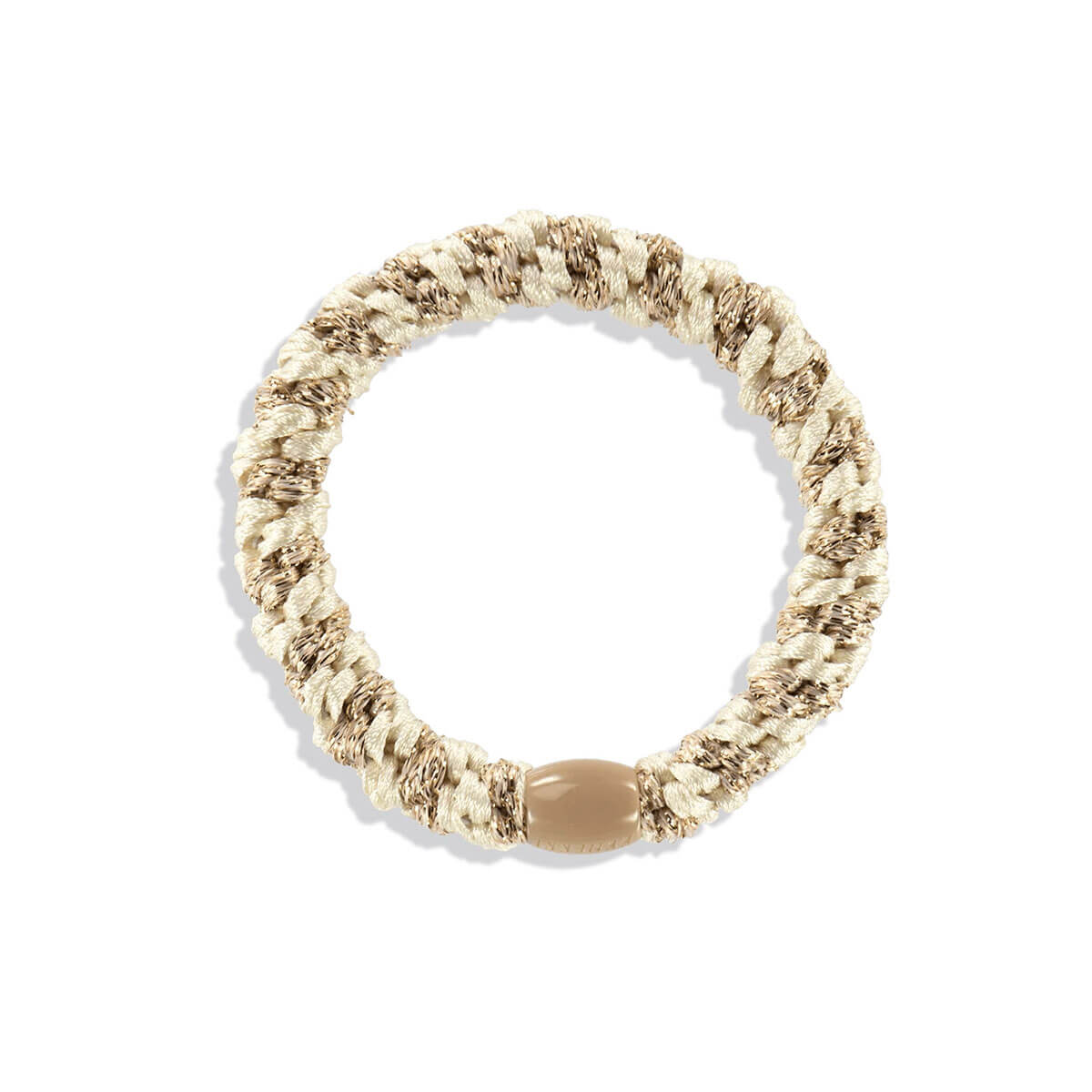 Kknekki Snag Free Hair Band in Ivory Beige Glitter Stripe by Bon Dep
