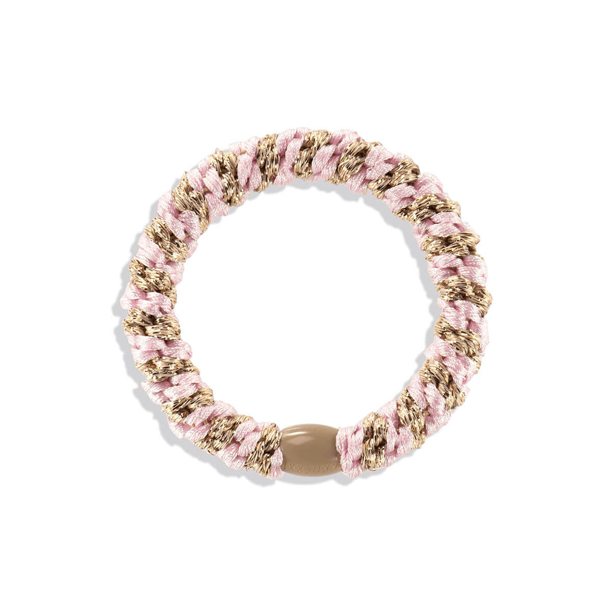 Kknekki Snag Free Hair Band in Light Pink Beige Glitter Stripe by Bon Dep