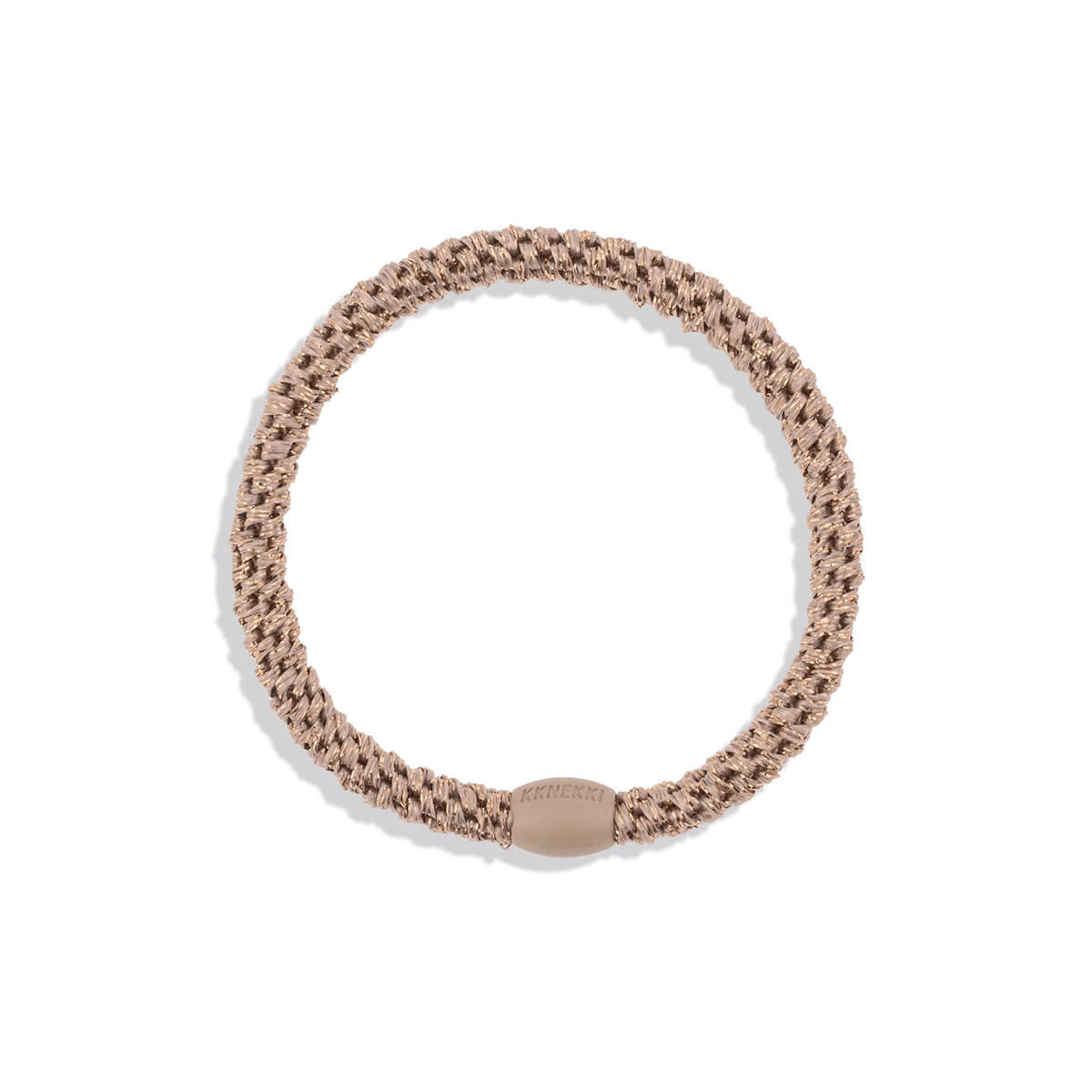 Kknekki Slim Hair Band in Taupe Glitter by Bon Dep