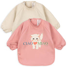 Dinner Bibs With Sleeves (2 Pack) in Ciao Miao by Konges Sløjd