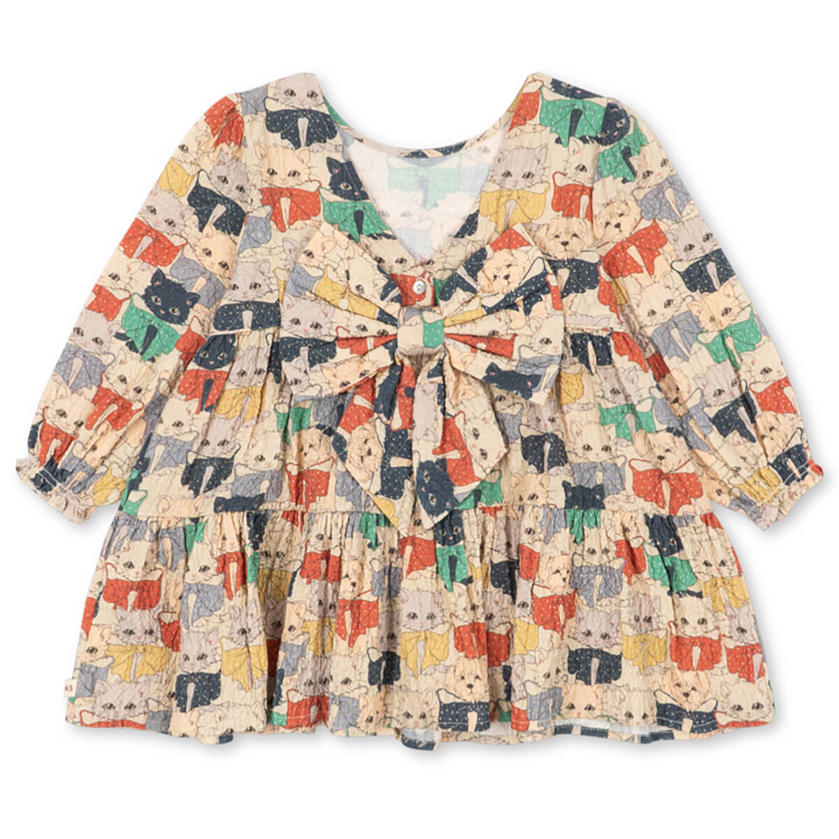Elin Bow Dress in Like Cats & Dogs by Konges Sløjd