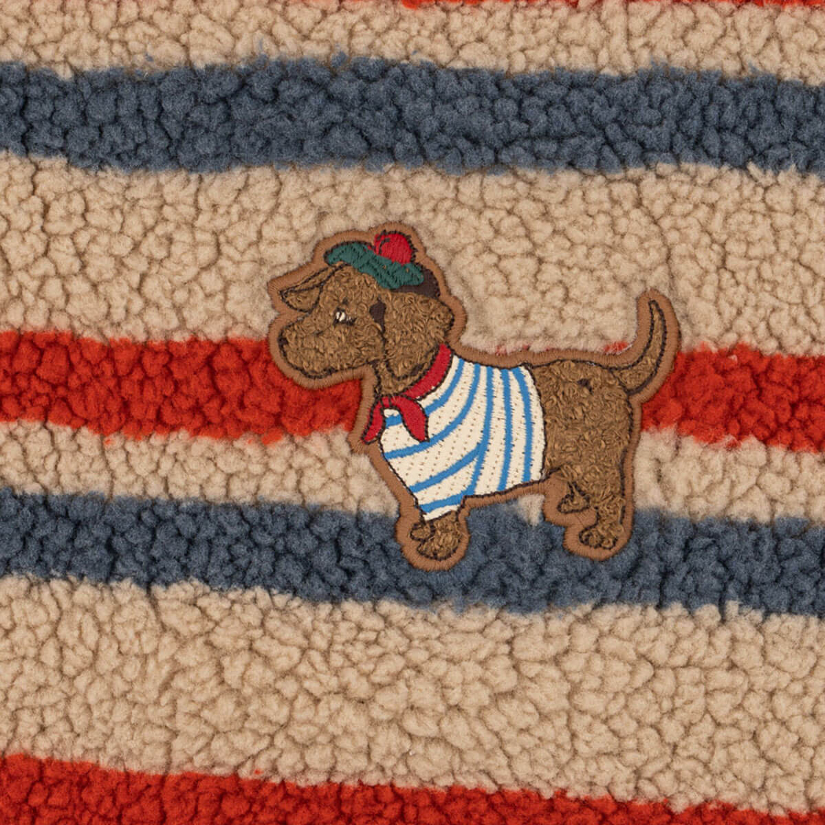 Jody Embroidery Teddy Jacket in Tangerine Stripe by Konges Sløjd