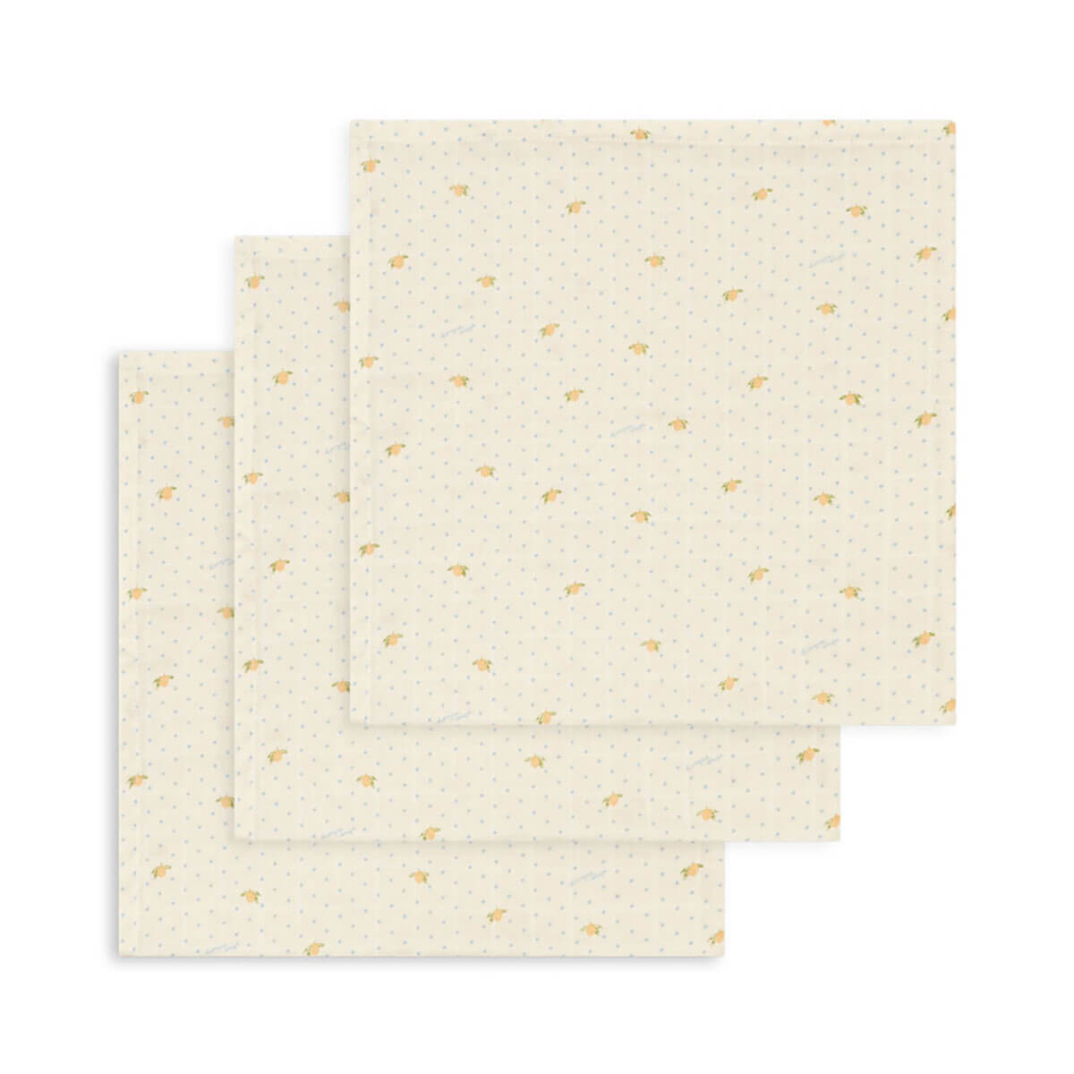 Muslin Cloths (3 Pack) in Lemon Dot by Konges Sløjd