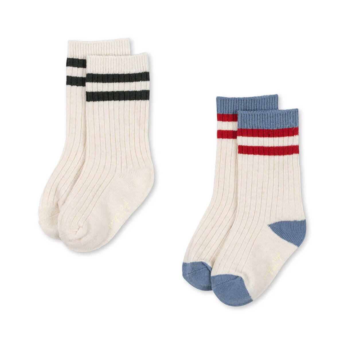 2 Pack Rib Socks in Pearl Blue by Konges Sløjd