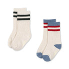2 Pack Rib Socks in Pearl Blue by Konges Sløjd