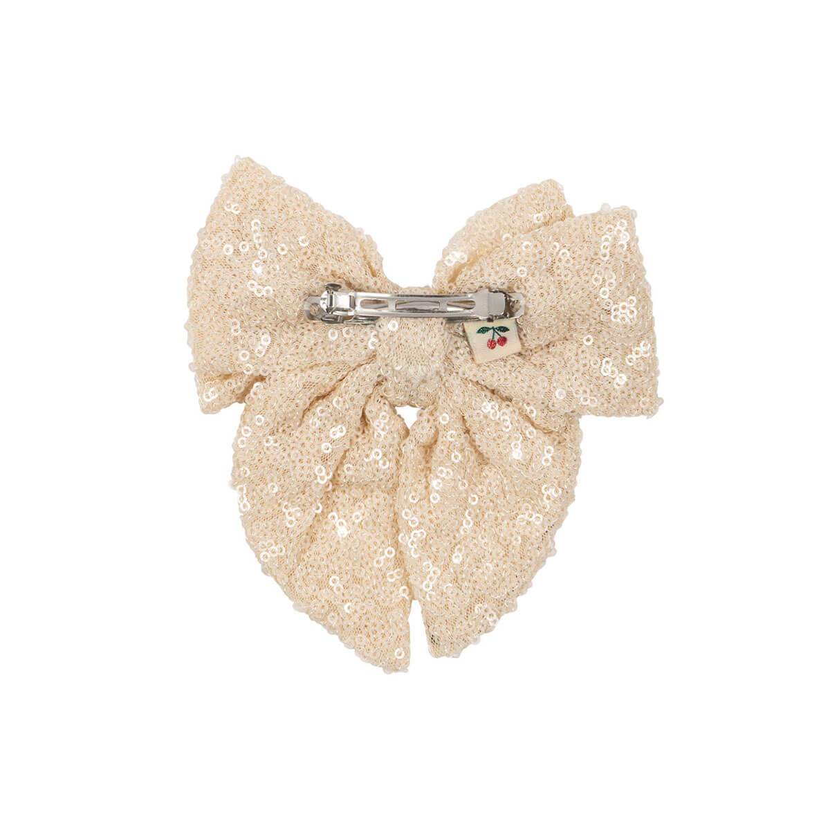 Aries Sequin Bow Hair Clip in White Smoke by Konges Sløjd