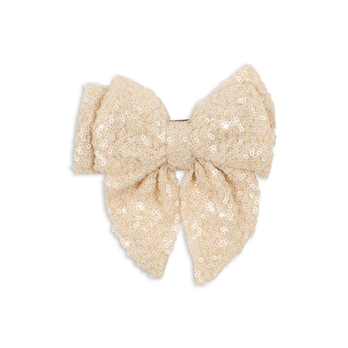 Aries Sequin Bow Hair Clip in White Smoke by Konges Sløjd