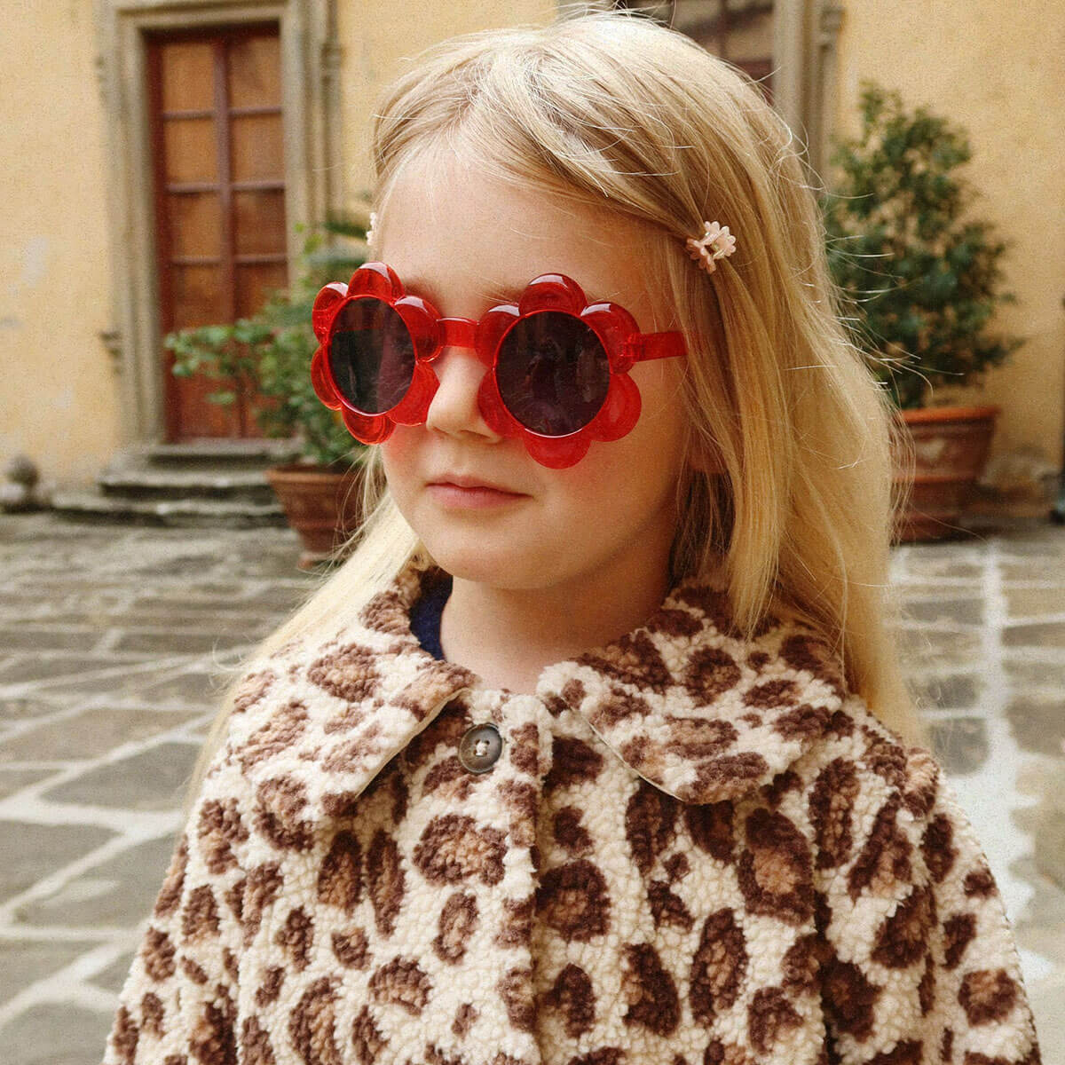 Junior Flower Sunglasses in Red by Konges Sløjd