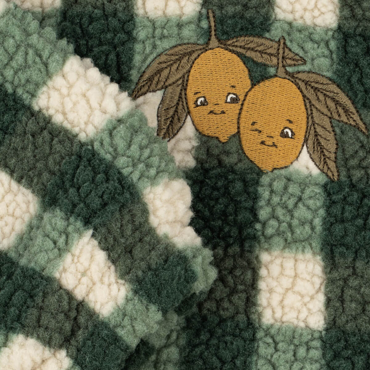 Jody Teddy Jacket in Green Check | Konges Sløjd | Junior Edition