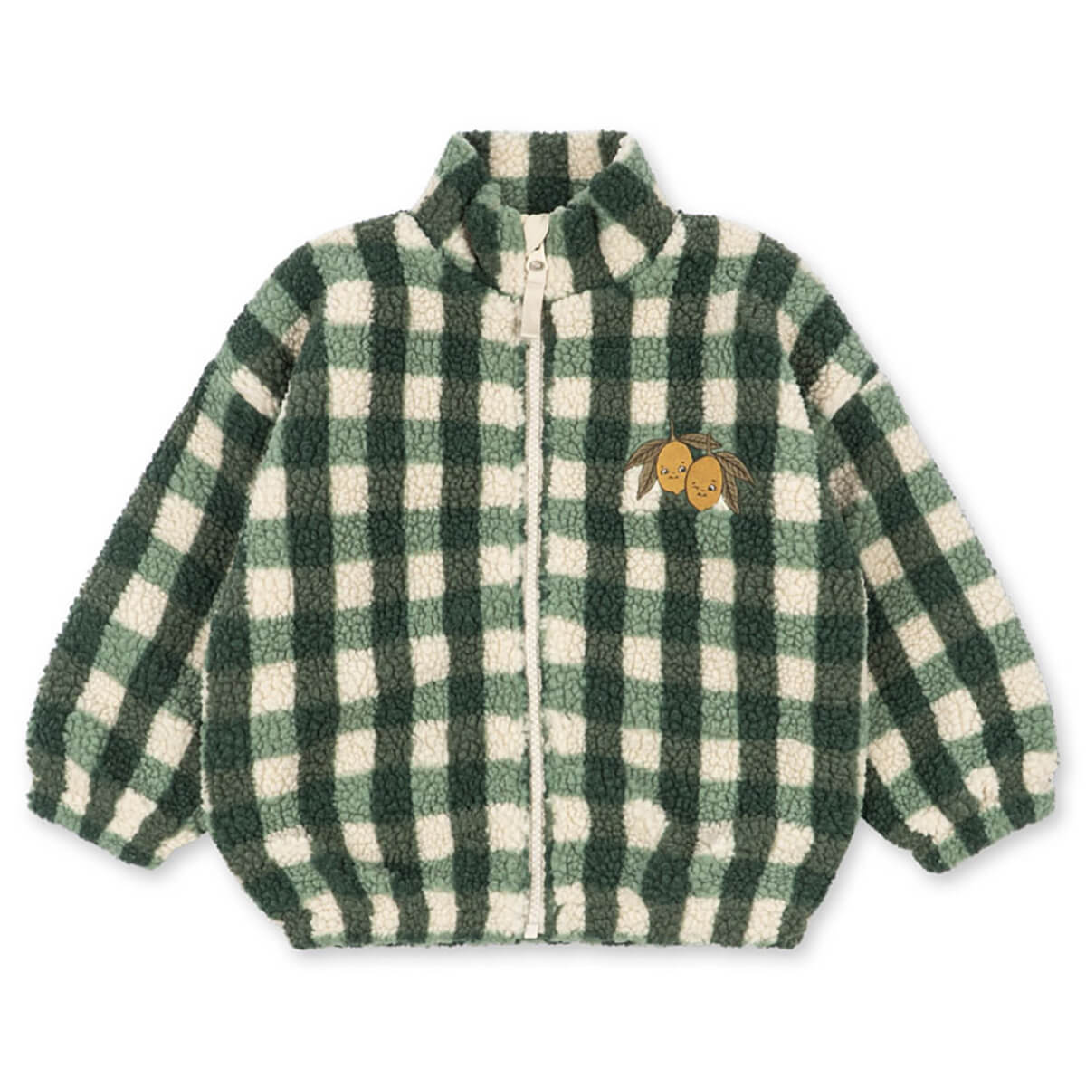 Jody Teddy Jacket in Green Check | Konges Sløjd | Junior Edition