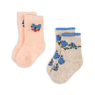 2 Pack Jacquard Socks in Flower / Cherry by Konges Sløjd