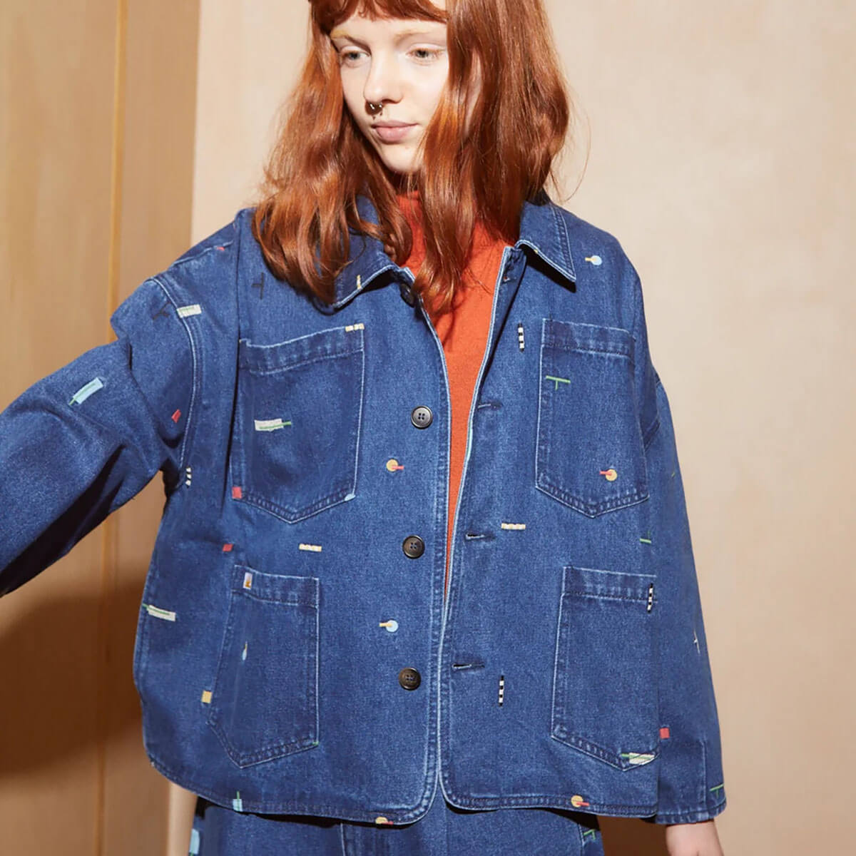 Carson Chore Coat in Puzzle Embroidery by L.F.Markey