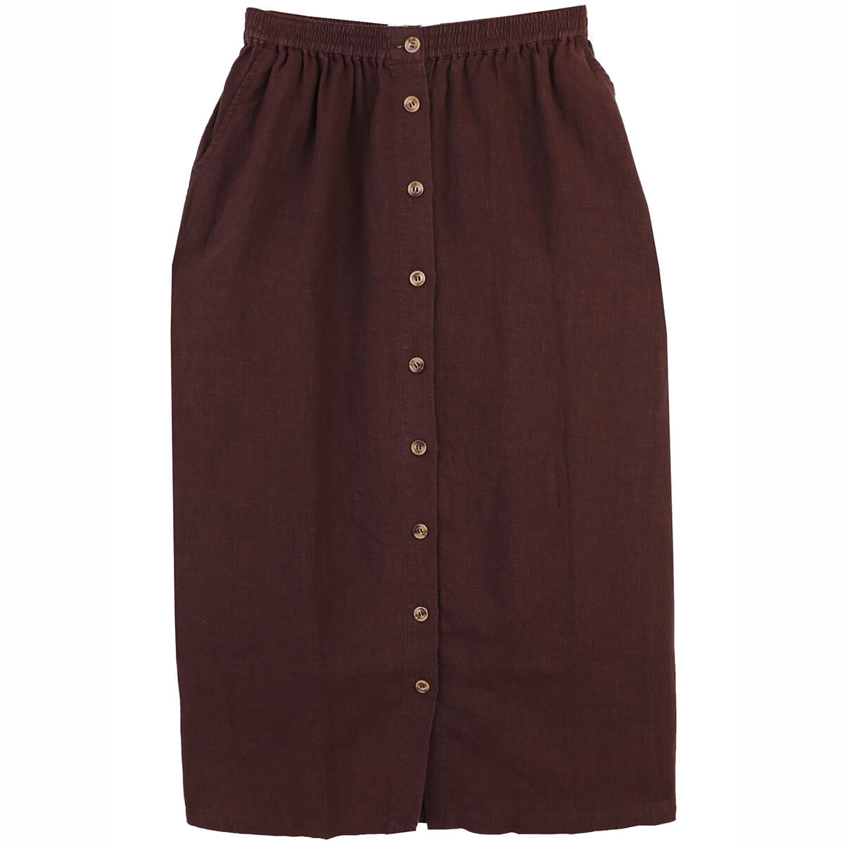 Button Front Skirt in Chocolate by L.F.Markey