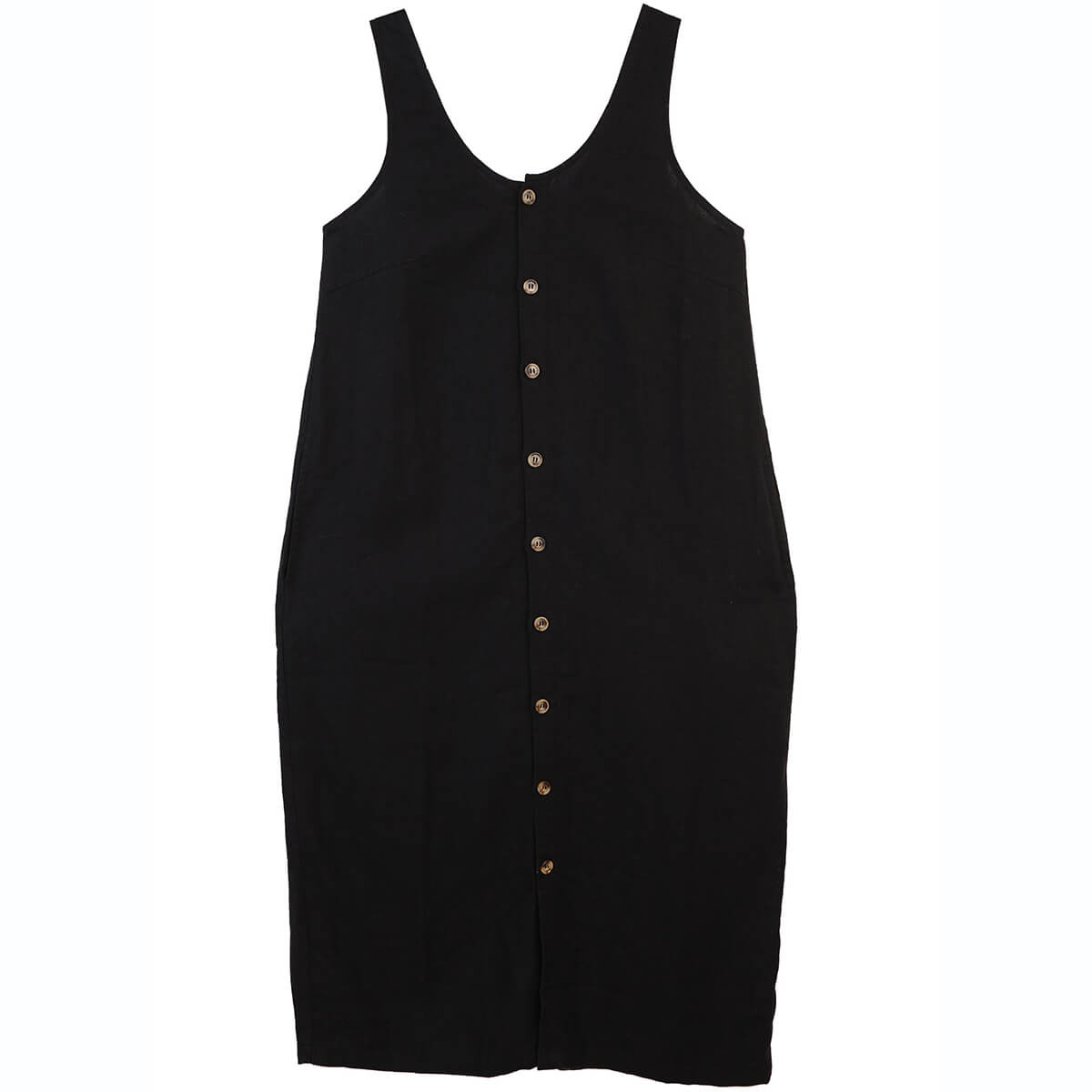 Basic Button Front Slip in Black by L.F.Markey
