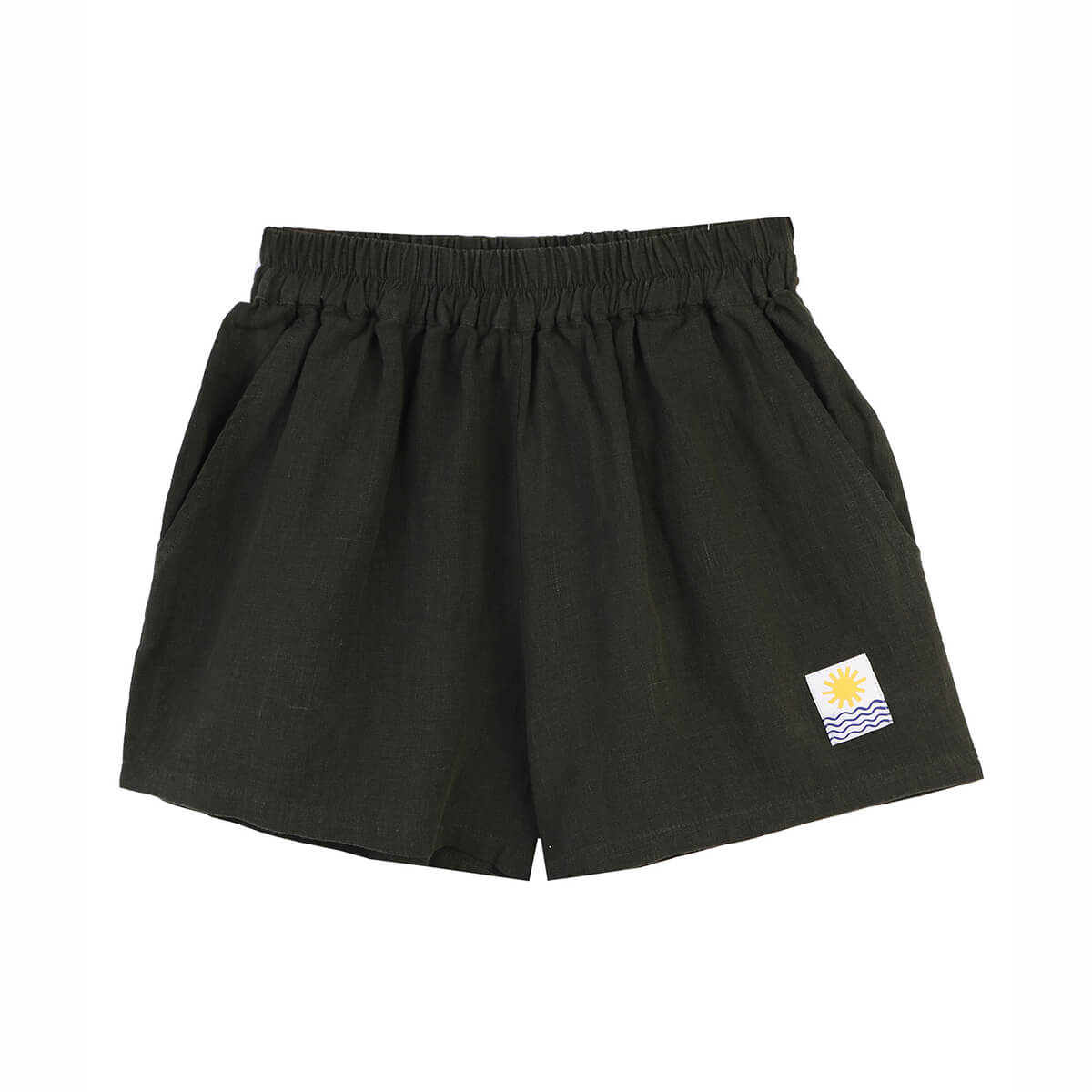 Basic Linen Shorts in Dark Forest by L.F.Markey