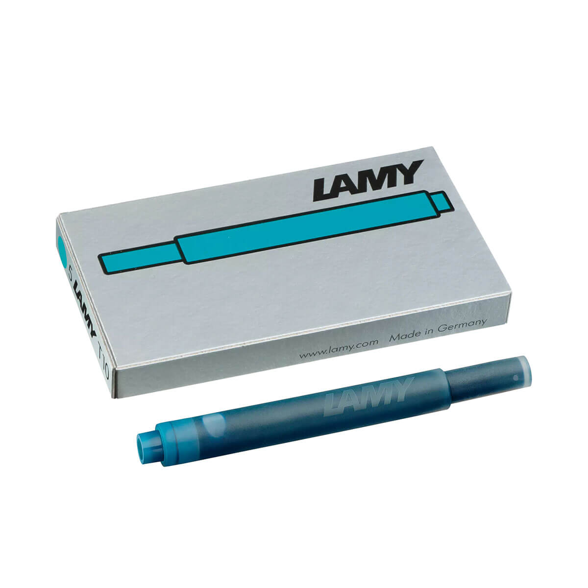 T10 Turquoise Ink Cartridge (Pack of 5) by Lamy