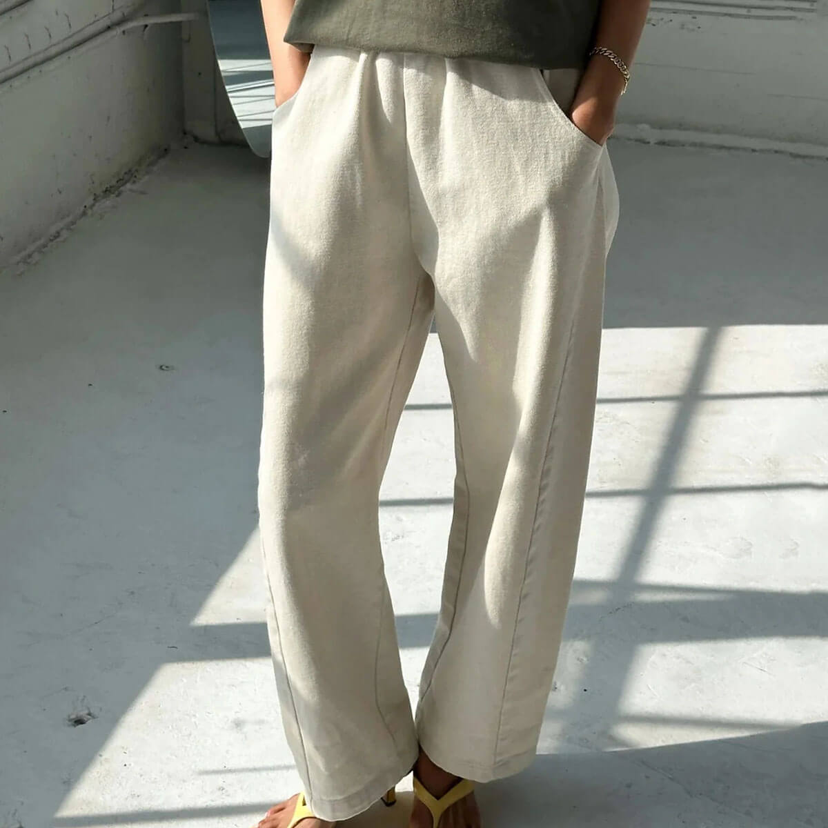 Arc Pants in Natural by Le Bon Shoppe