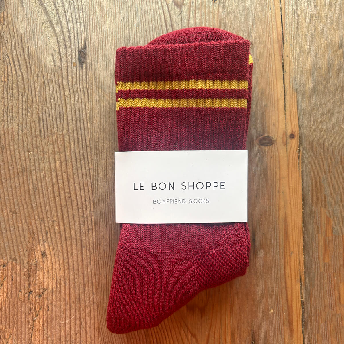 Boyfriend Adult Socks in Cardinal by Le Bon Shoppe