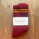 Boyfriend Adult Socks in Cardinal by Le Bon Shoppe